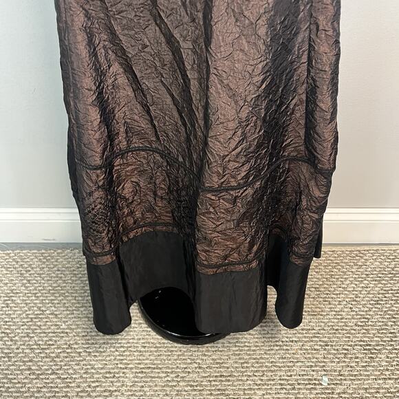 Truworths Glamour Skirt sz US 10/12 42 Maxi Brown Taffeta Sequins Formal Evening - Picture 6 of 12
